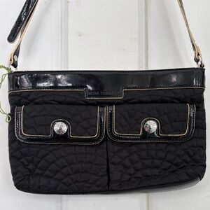 Vera Bradley Cest La Vie Black Quilted Crossbody with Patent Trim
